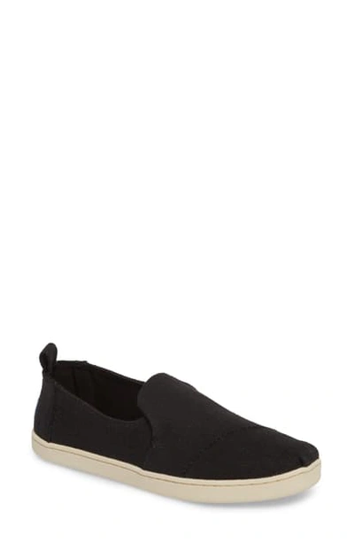 Shop Toms Deconstructed Alpargata Slip-on In Black Heritage Canvas