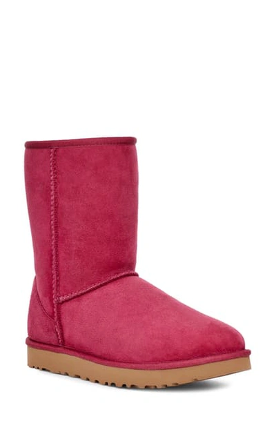 Shop Ugg Classic Ii Genuine Shearling Lined Short Boot In Beaujolais Suede