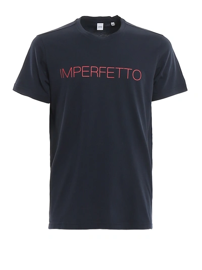 Shop Aspesi Imperfetto Printed Jersey T-shirt In Dark Blue