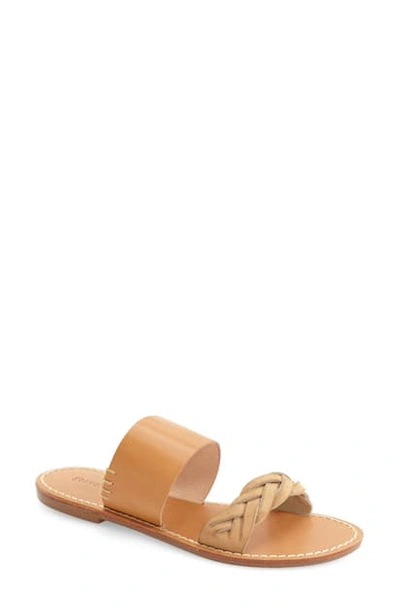 Shop Soludos Slide Sandal In Acorn/ Brown Leather