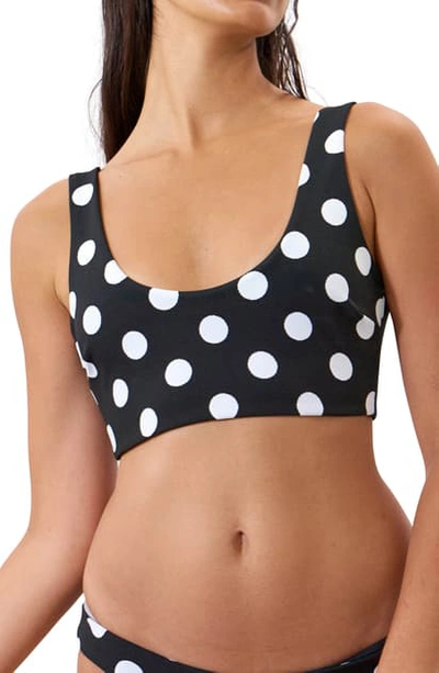 Shop Mara Hoffman Lira Polka Dot Bikini Top In Black White