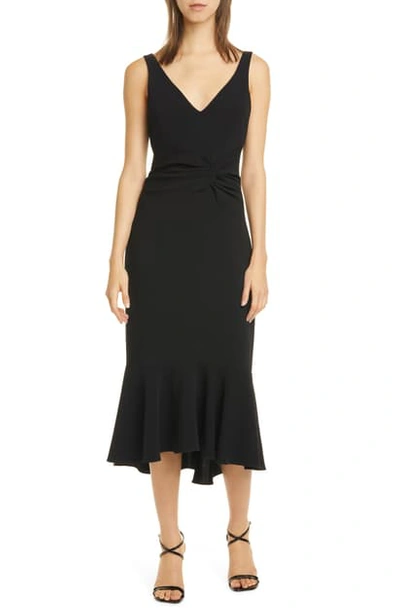 Shop Cinq À Sept Adira Ruched Dress In Black