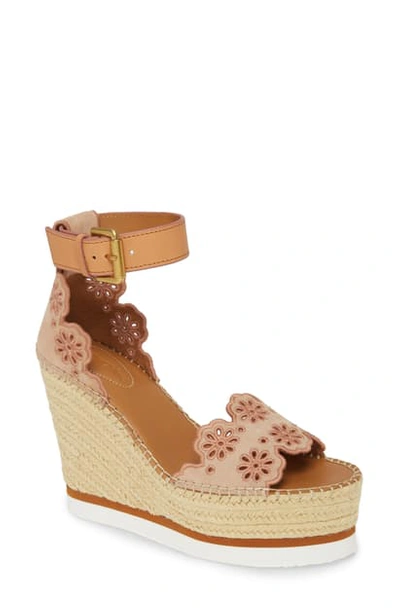 Shop See By Chloé Glen Espadrille Platform Wedge Sandal In Cipria