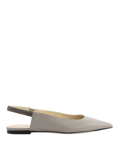 Shop Fabiana Filippi Elena Slingback Flats In Grey