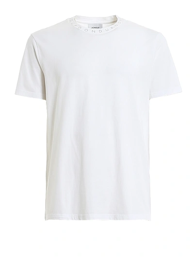 Shop Dondup Logoed Crewneck T-shirt In White