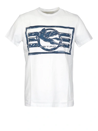 Shop Etro Pegaso Logo T-shirt In White