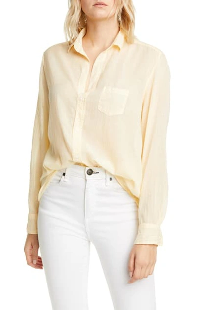 Shop Frank & Eileen Cotton Voile Button-up Shirt In Golden Voile
