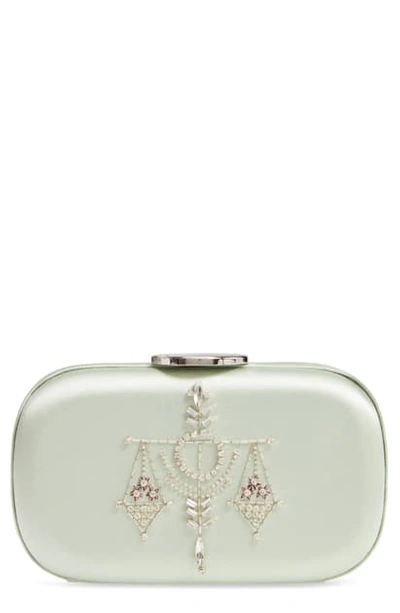 Shop Giambattista Valli Zodiac Embellished Clutch In Green The Libra