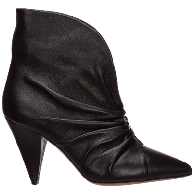 Shop Isabel Marant Women's Leather Heel'ankle Boots Booties Lasteen In Black