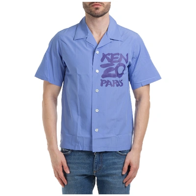 Shop Kenzo Men's Short Sleeve Shirt  T-shirt In Blue