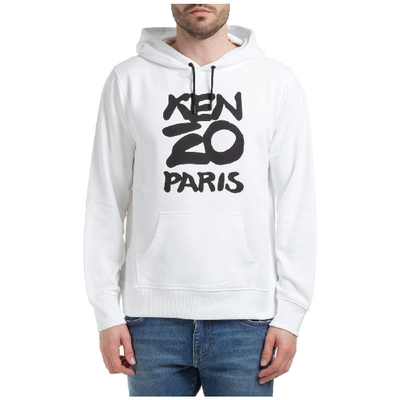 Shop Kenzo Men's Hoodie Sweatshirt Sweat In White