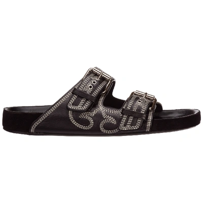 Shop Isabel Marant Women's Leather Sandals  Lennyo In Black