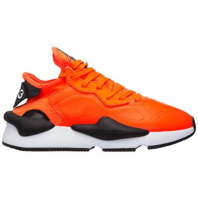Shop Y-3 Men's Shoes Leather Trainers Sneakers Kaiwa In Orange