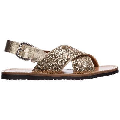 Shop Car Shoe Women's Leather Sandals In Gold