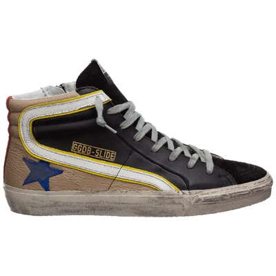 Shop Golden Goose Men's Shoes High Top Leather Trainers Sneakers Slide In Black