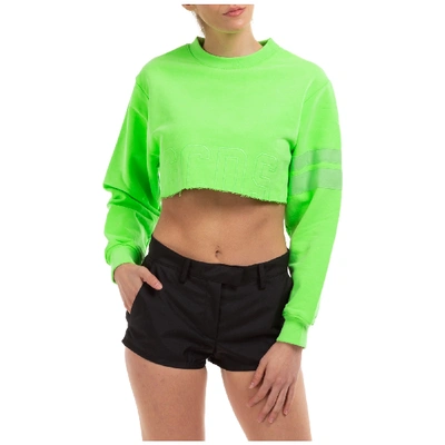 Shop Gcds Women's Sweatshirt Crop In Green