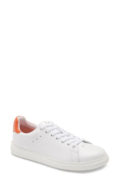 Shop Tory Burch Howell Sneaker In Titanium White /orange