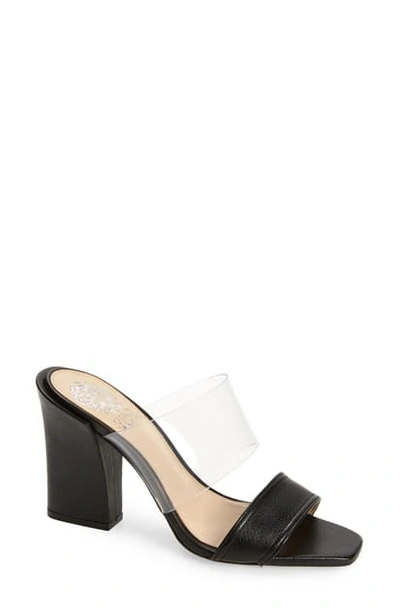 Shop Vince Camuto Felima Two-strap Sandal In Black/ Clear