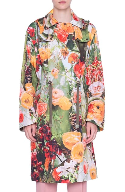 Shop Akris Punto Cactus Blossom Print Hooded Parka