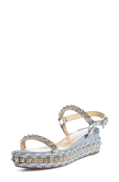 louboutin studded wedges