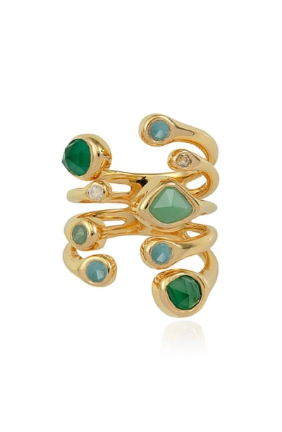 Shop Monica Vinader Siren Tonal Cluster Cocktail Ring In Yellow Gold