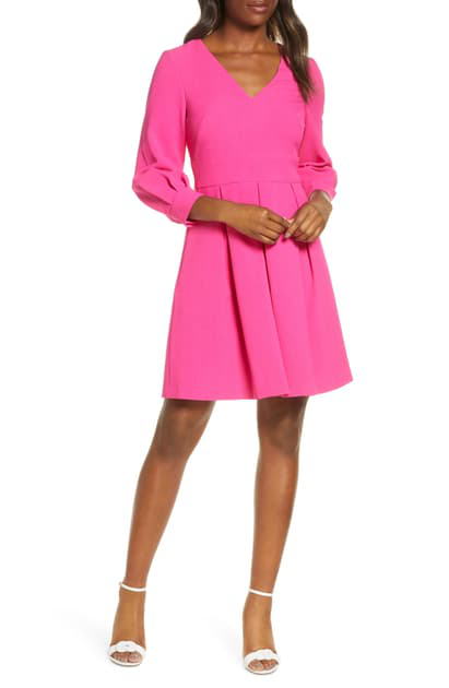 magenta fit and flare dress