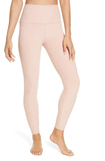 Shop Beyond Yoga Midi High Waist Leggings In Tinted Rose-pink Quartz