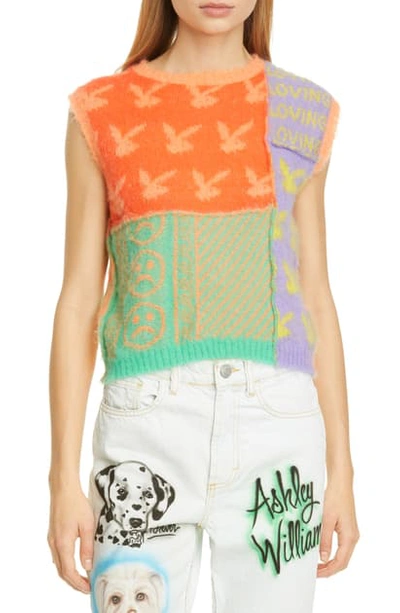 Shop Ashley Williams Patchwork Float Jacquard Mohair Sweater Vest