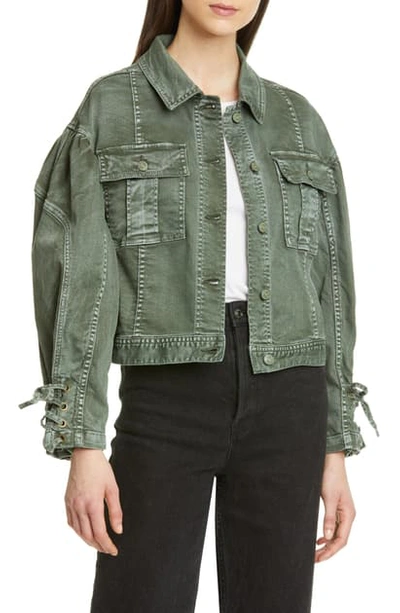 Shop Ulla Johnson Atticus Denim Jacket In Army