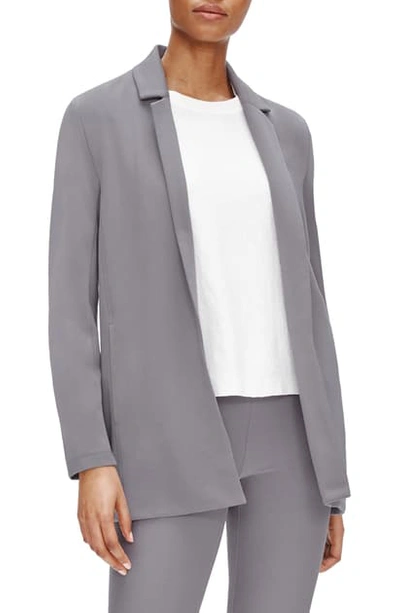 Shop Eileen Fisher Notch Collar Jacket In Zinc