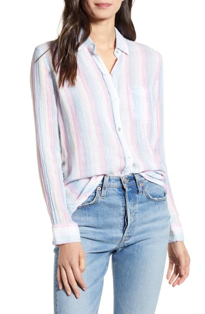Shop Rails Ellis Cotton Shirt In Iris Stripe