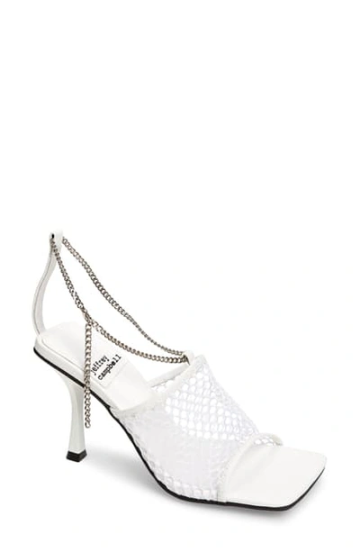 Shop Jeffrey Campbell Ameline Sandal In White Fabric