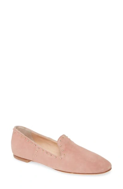 Shop Agl Attilio Giusti Leombruni Studded Venetian Loafer In Pink Suede