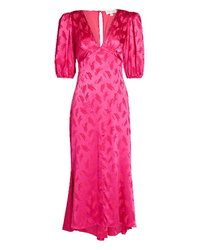 Shop Ronny Kobo Teresa Jacquard Midi Dress In Pink-drk