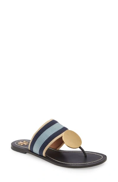 Shop Tory Burch Patos Sandal In Ivory/ Navy/ Blue Yonder