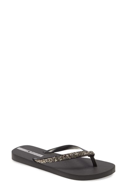 ipanema black glitter flip flops