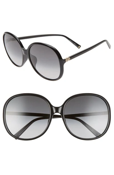 Shop Givenchy 63mm Oversize Gradient Round Sunglasses In Black/ Dark Grey