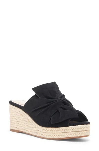 Shop Sole Society Carima Espadrille Wedge In Black Suede