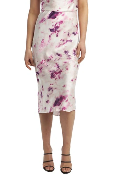 Shop Bardot Kendal Bias Skirt In Purple Tie Dye