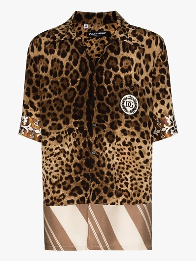 Shop Dolce & Gabbana Leopard Print Shirt In Brown