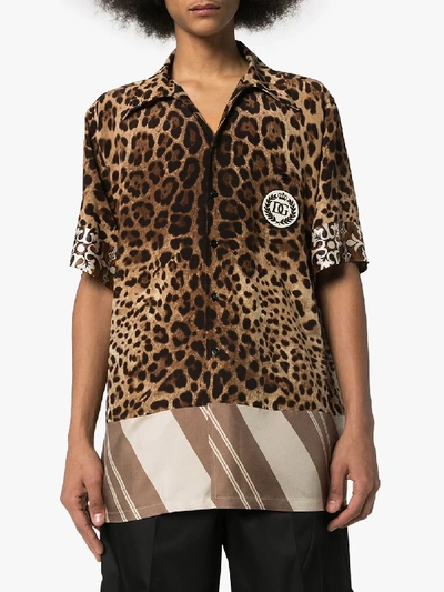 Shop Dolce & Gabbana Leopard Print Shirt In Brown