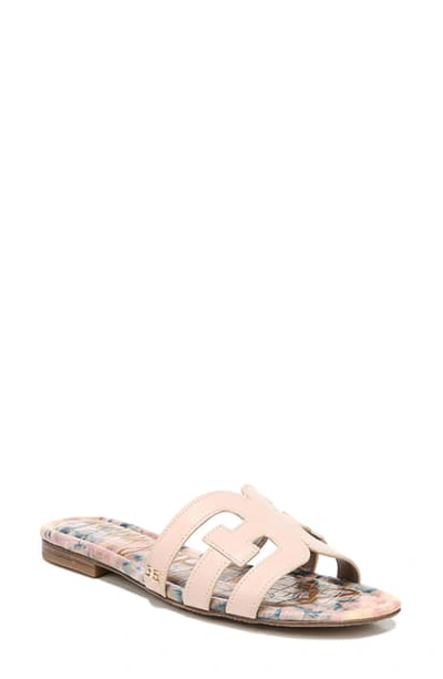 Shop Sam Edelman Bay Cutout Slide Sandal In Seashell Pink Leather