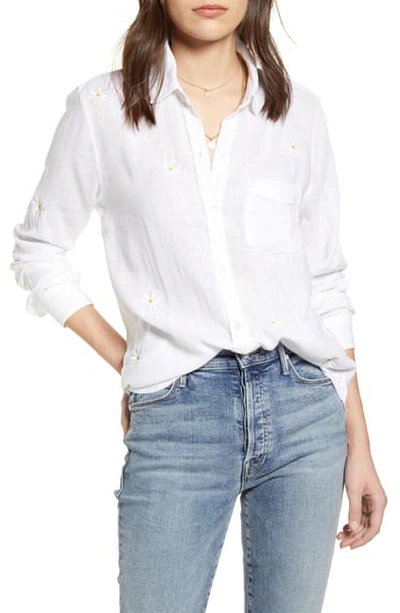 Shop Rails Charli Shirt In White Daisy Embroidery