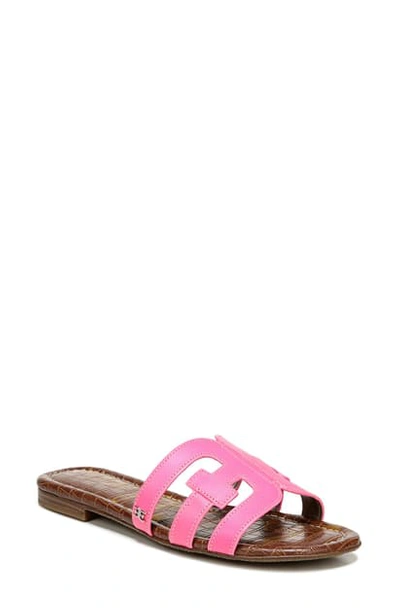 Shop Sam Edelman Bay Cutout Slide Sandal In Pink Leather