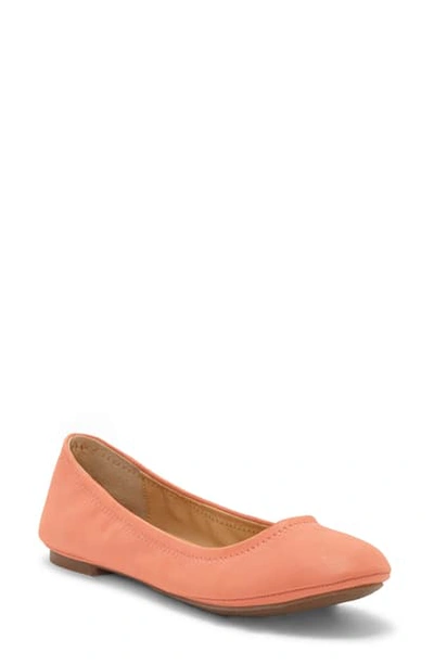 Shop Lucky Brand 'emmie' Flat In Coral Leather