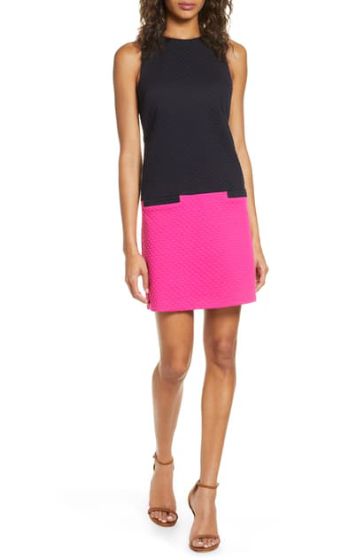 Eliza J Colorblock Jacquard Shift Dress 