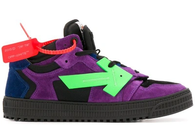 Pre-owned Off-white  Off Court Low Top Purple Green In Black/purple