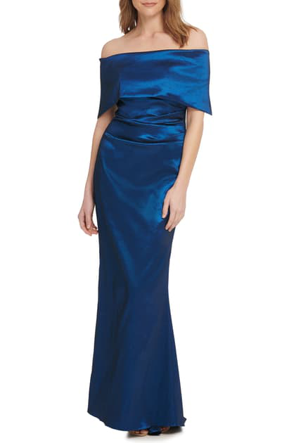 vince camuto off shoulder gown