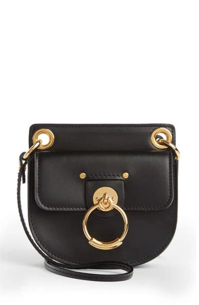Shop Chloé Mini Tess Leather Crossbody Bag In Black