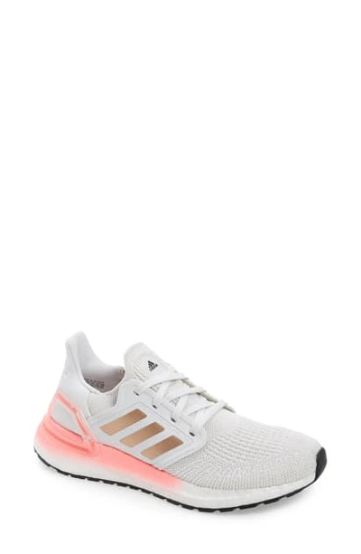 Shop Adidas Originals Ultraboost 20 Running Shoe In Crystal White/ Copper / Red